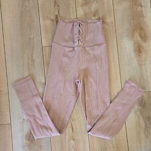 Aerie Ribbed Tan Leggings